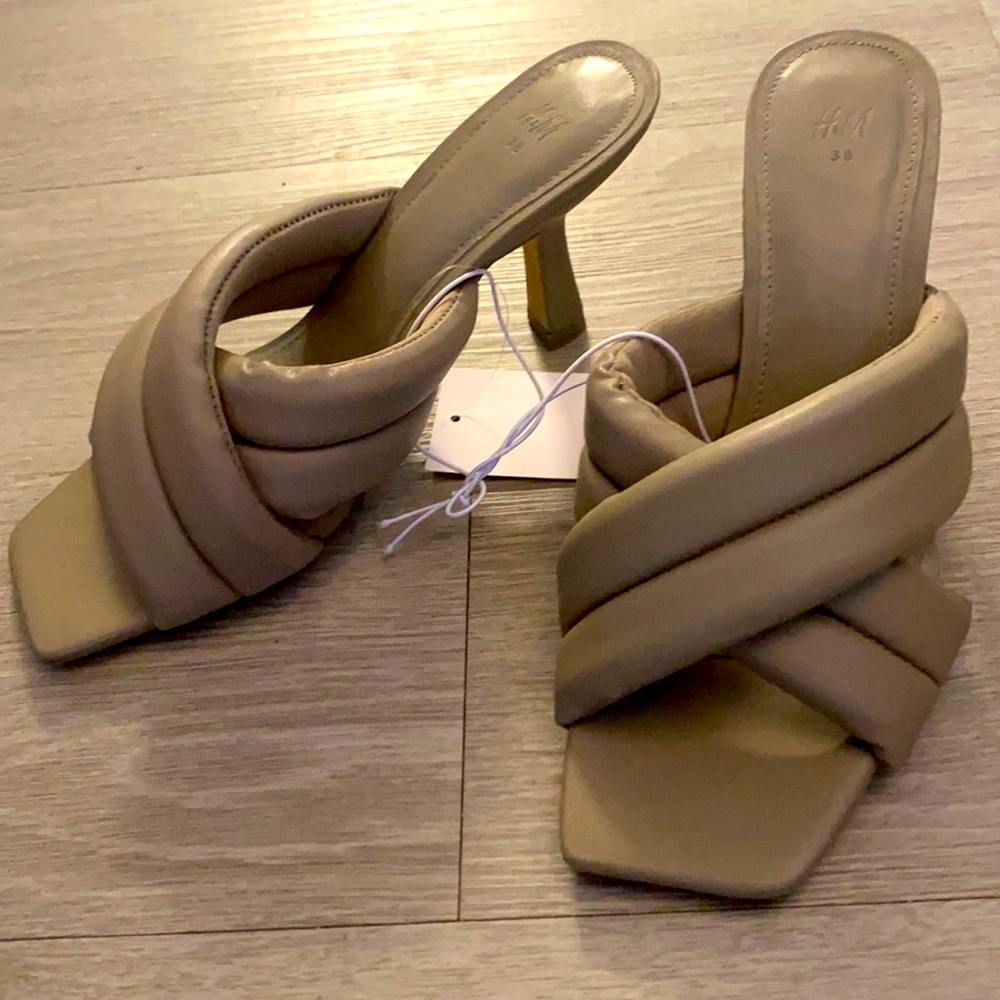 Puffy Heel Sandals by H&M (Grey Brown Nude)